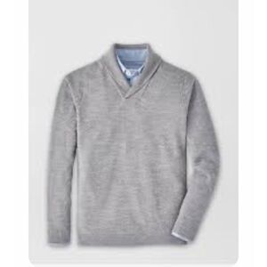 Peter Millar Dempsey Shawl Pullover Crossover shawl collar Modal SZ L # 2581